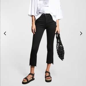 MOTHER insider crop black denim pants